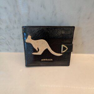 Black Australia Kangaroo Wallet, Kangaroo Fur, Leather, Made In Australia